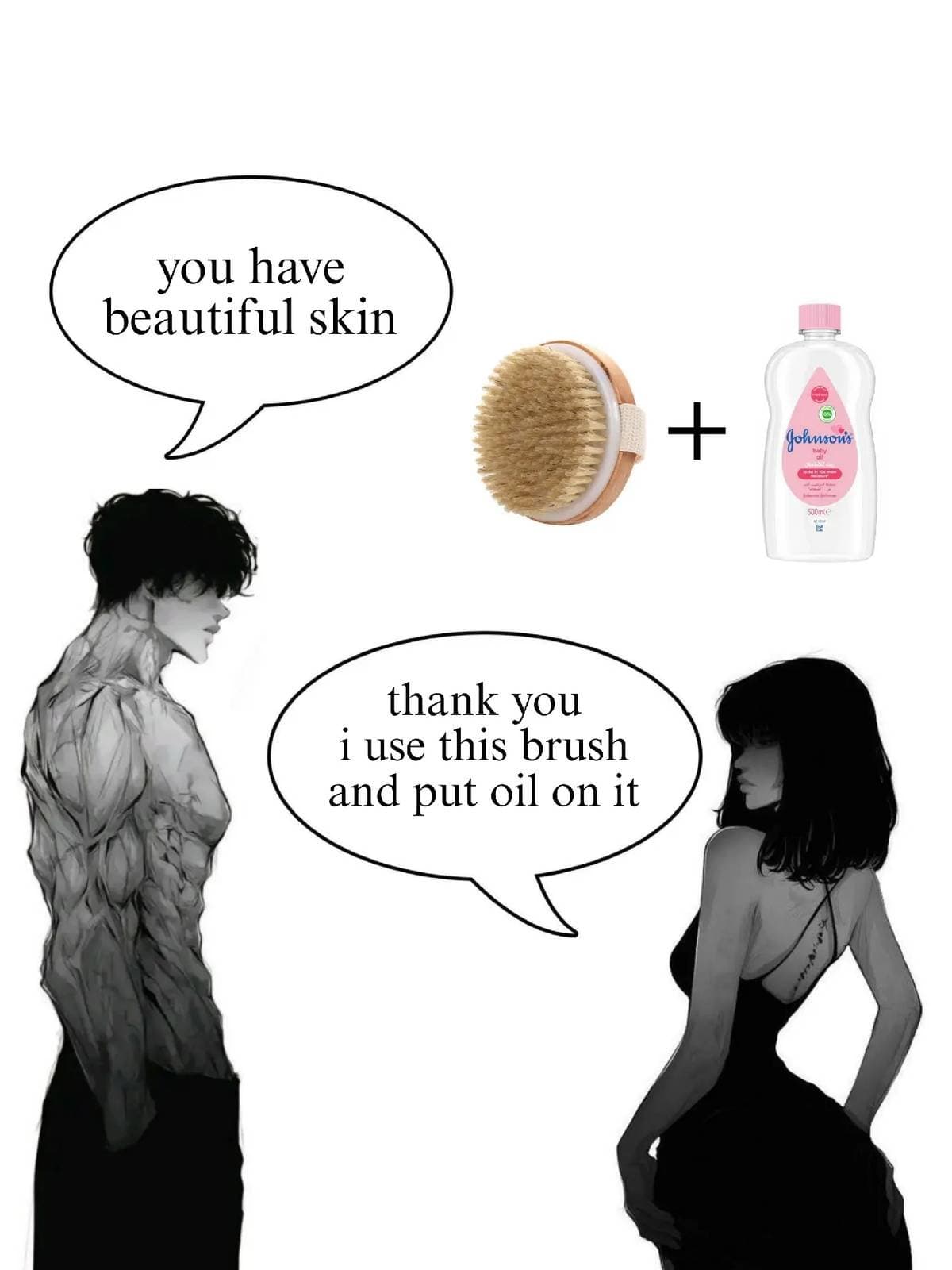 you have
beautiful skin
thank you
i use this brush
and put oil on it