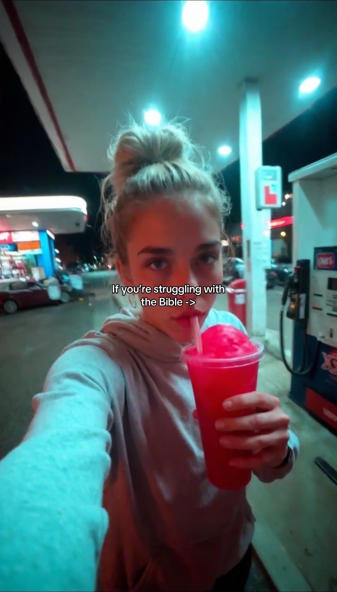 Slide 1: If you're struggling with
the Bible ->