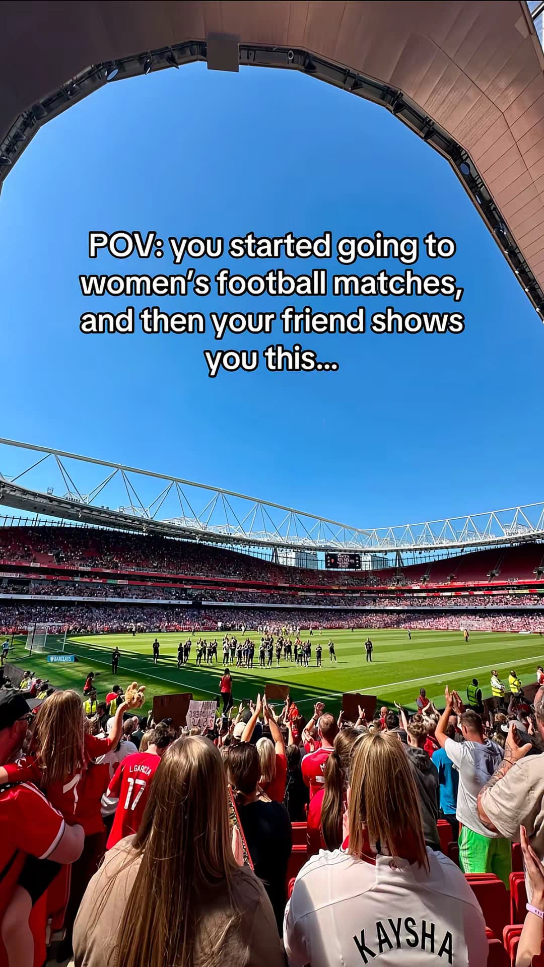 POV: you started going to
women's football matches,
and then your friend shows
y…