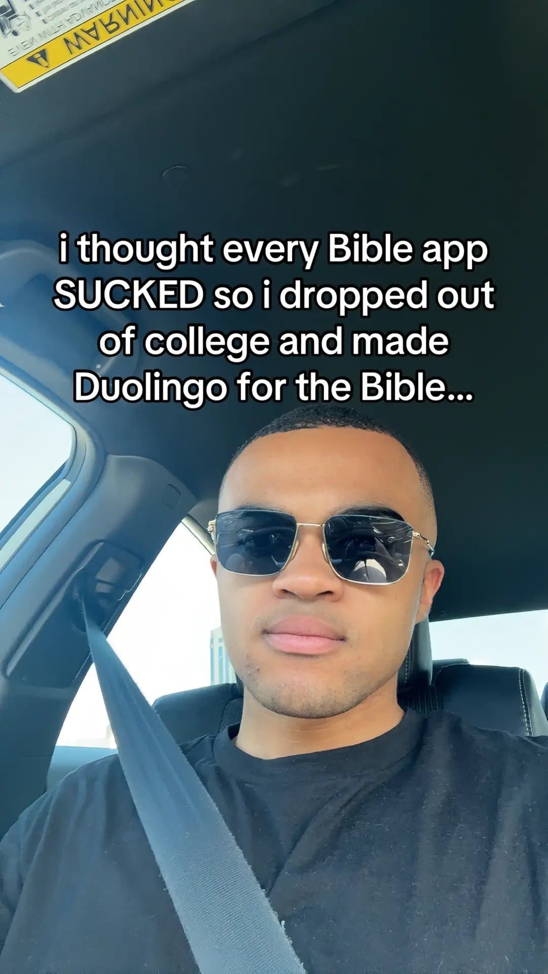Slide 1: i thought every Bible app
SUCKED so i dropped out
of college and made
Duolingo for the Bible...