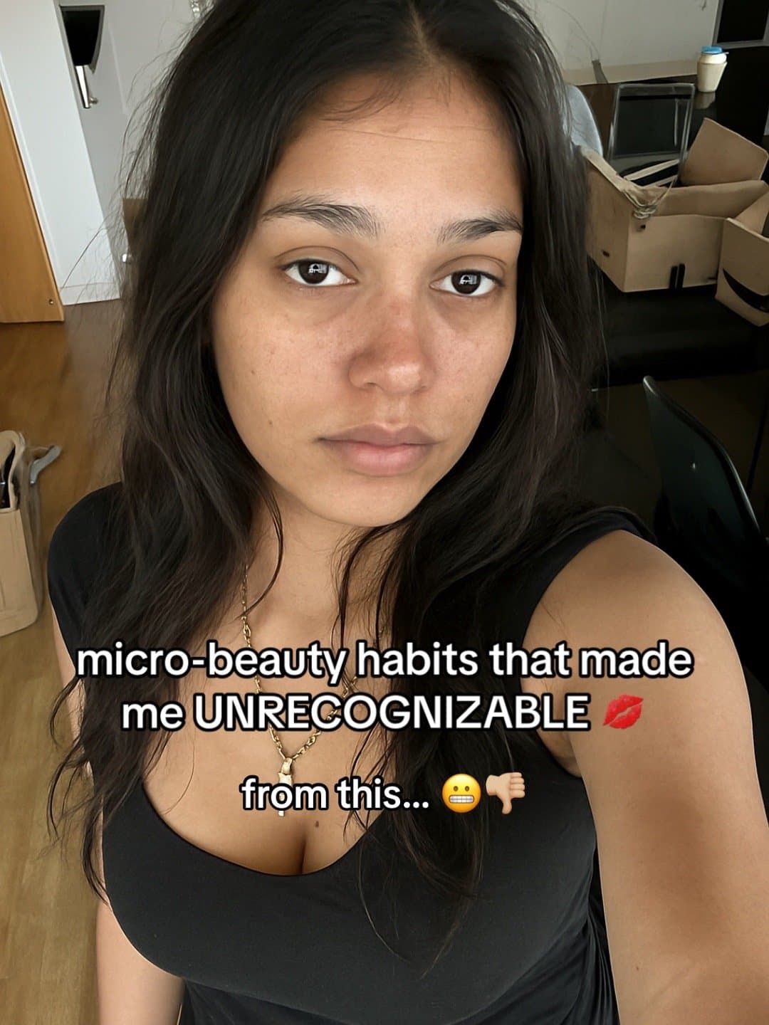 Slide 1: micro-beauty habits that made
me UNRECOGNIZABLE💋
from this...😬👎🏼