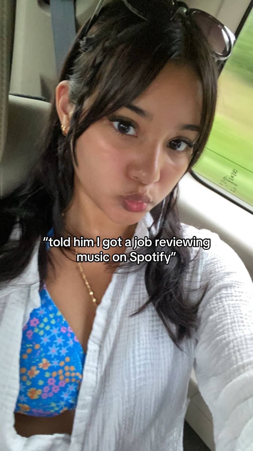 "told him I got a job reviewing music on Spotify"