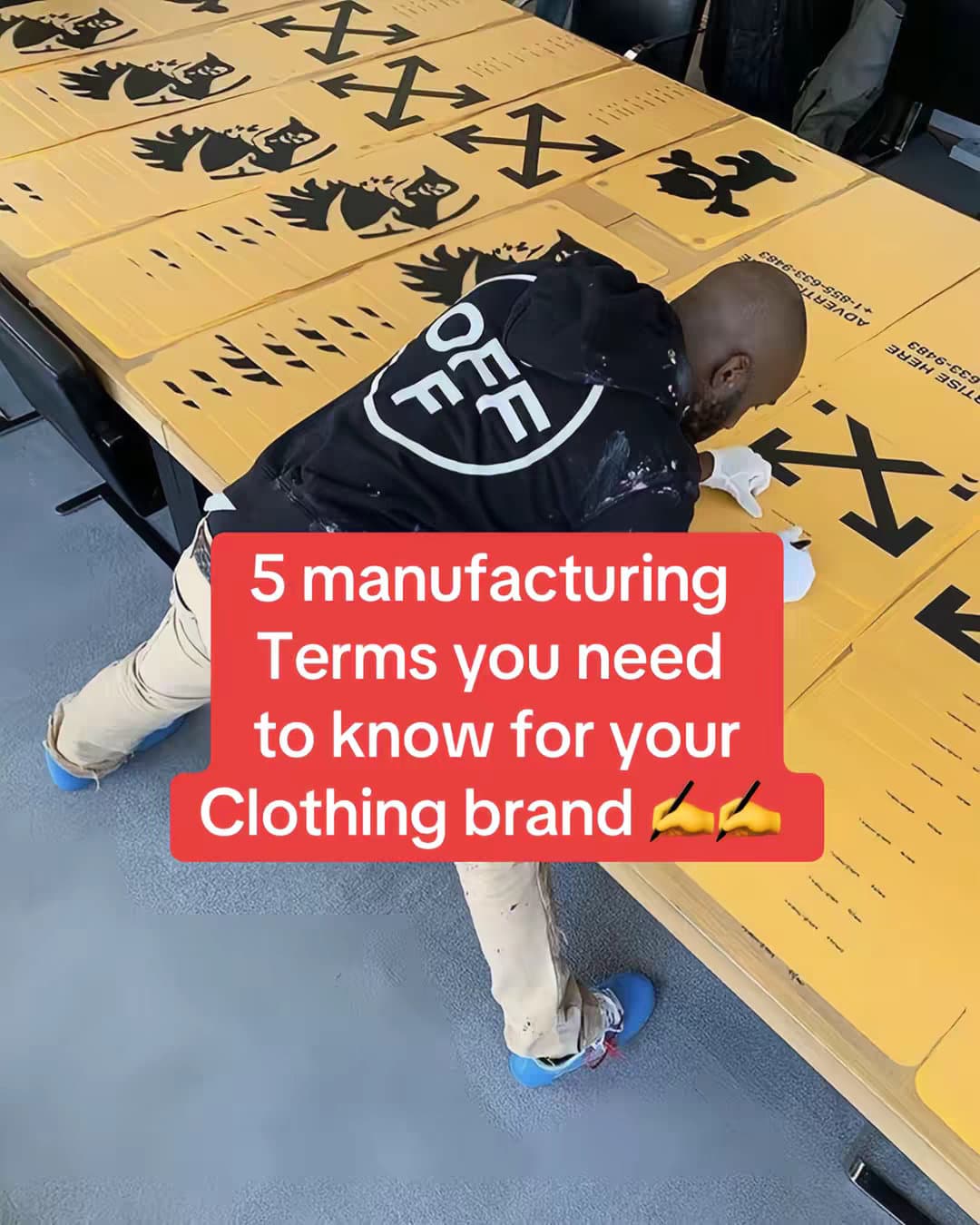 Slide 1: 5 Manufacturing Terms you need to know for your Clothing brand✍️✍️