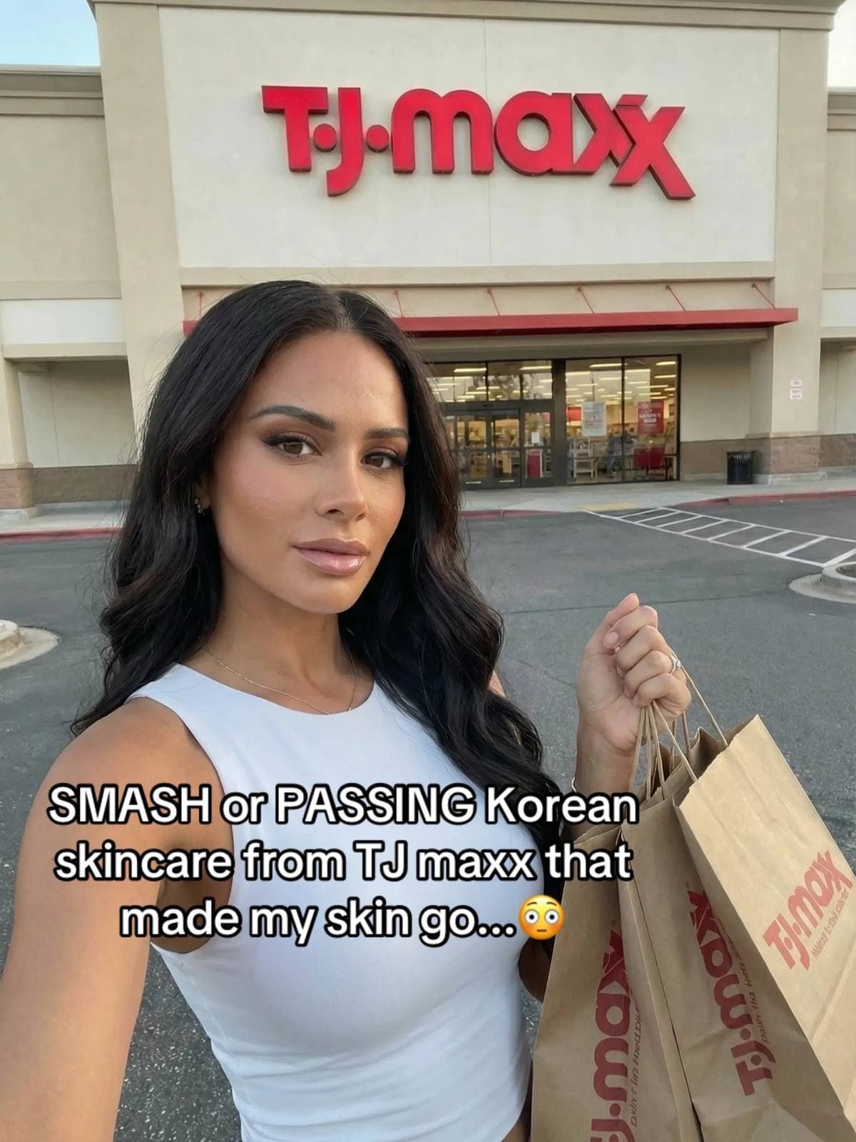 Slide 1: SMASH or PASSING Korean
skincare from TJ maxx that
made my skin go... 😳