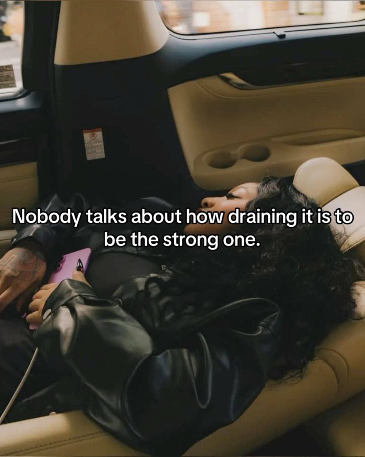 Slide 1: Nobody talks about how draining it is to
be the strong one.