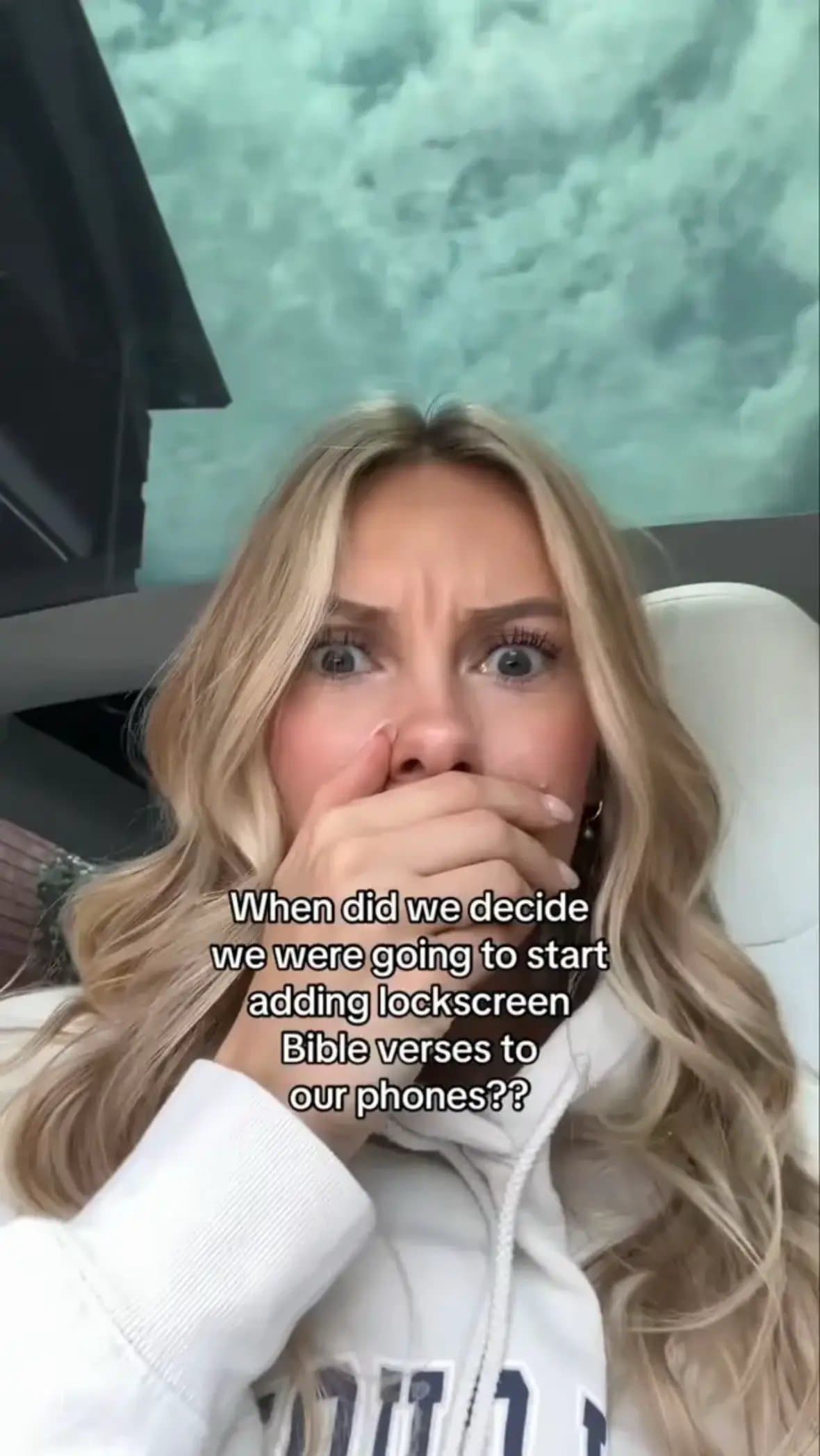 Slide 1: When did we decide
we were going to start
adding lockscreen
Bible verses to
our phones??