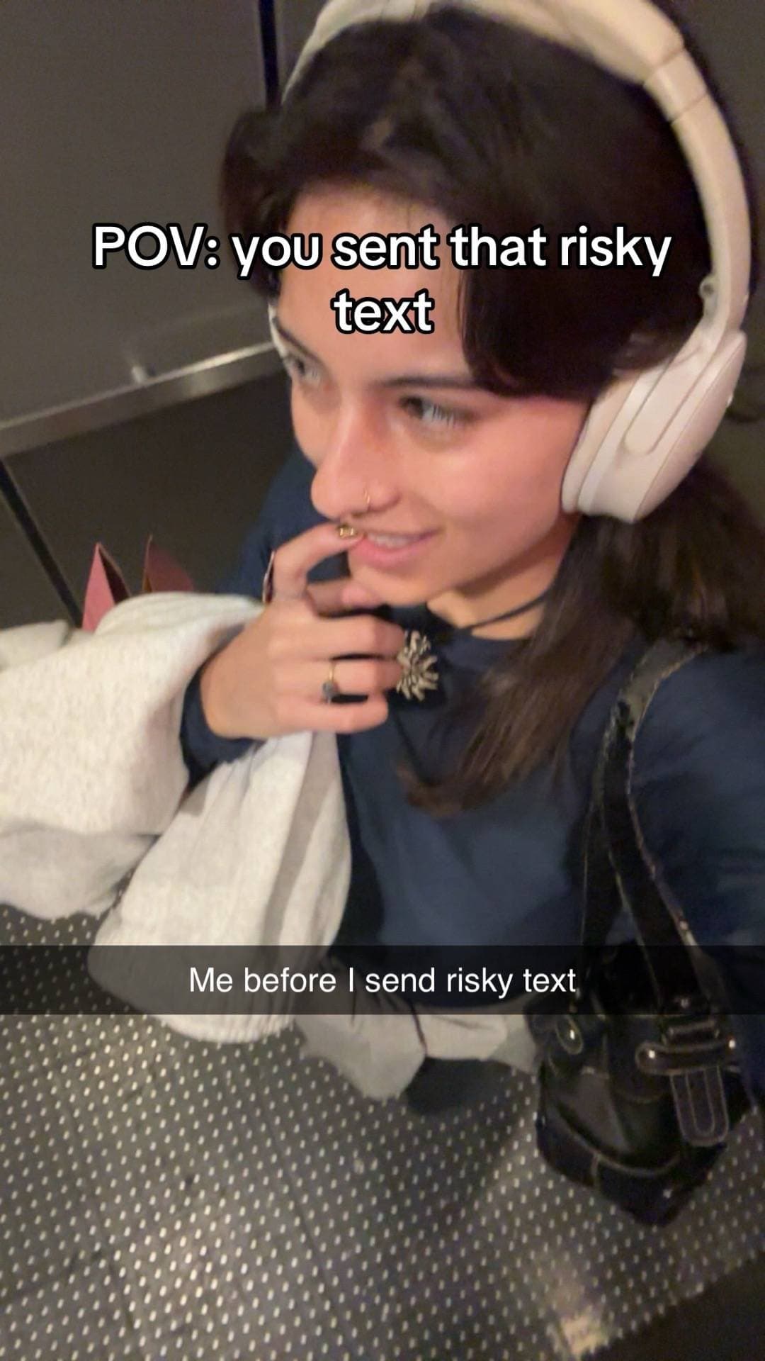 Slide 1: POV: you sent that risky
text

Me before I send risky text