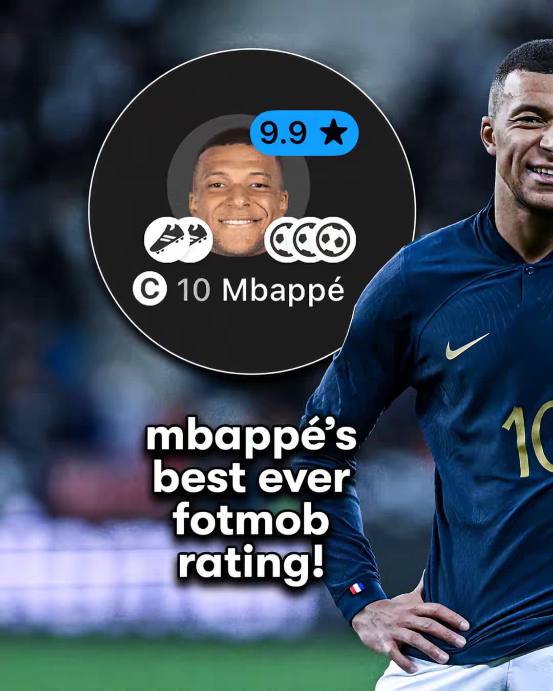 Slide 1: mbappé's
best ever
fotmob
rating!

