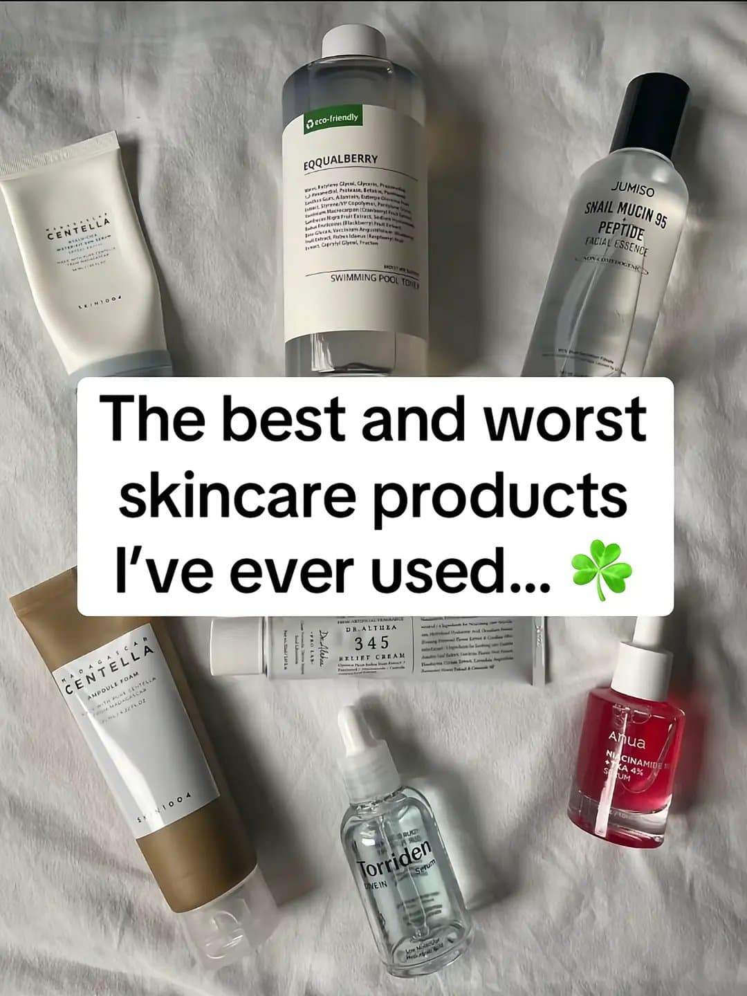 Slide 1: The best and worst
skincare products
I've ever used... 🍀