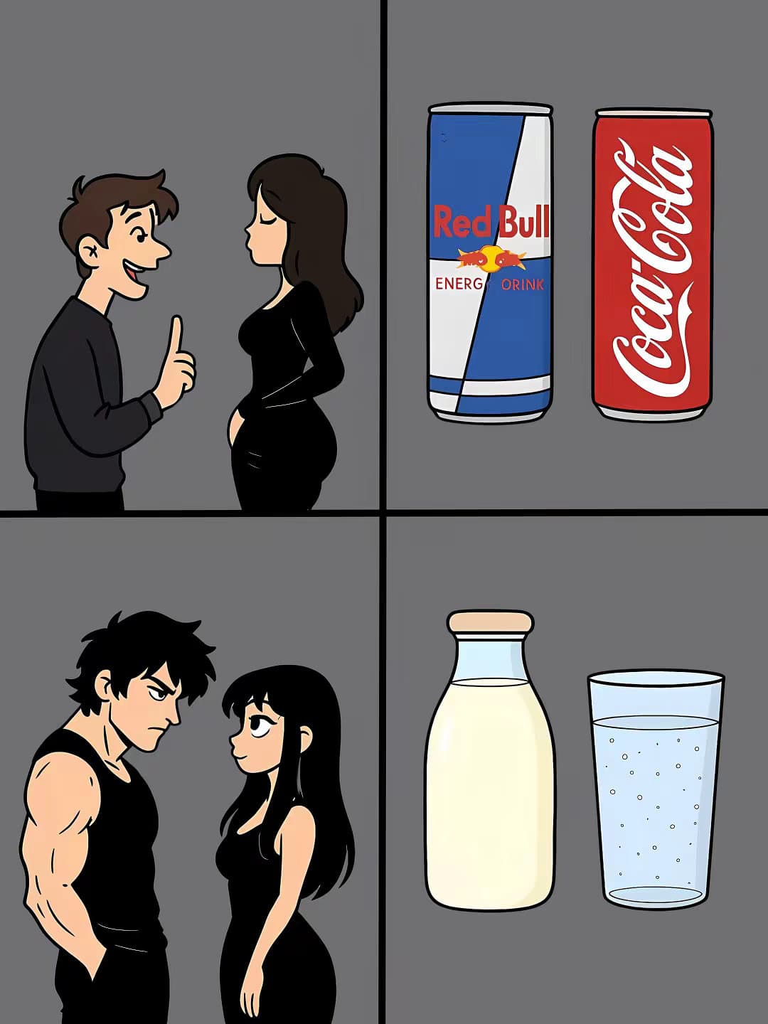 Slide 1: Redbull Coca Cola
Milk Water