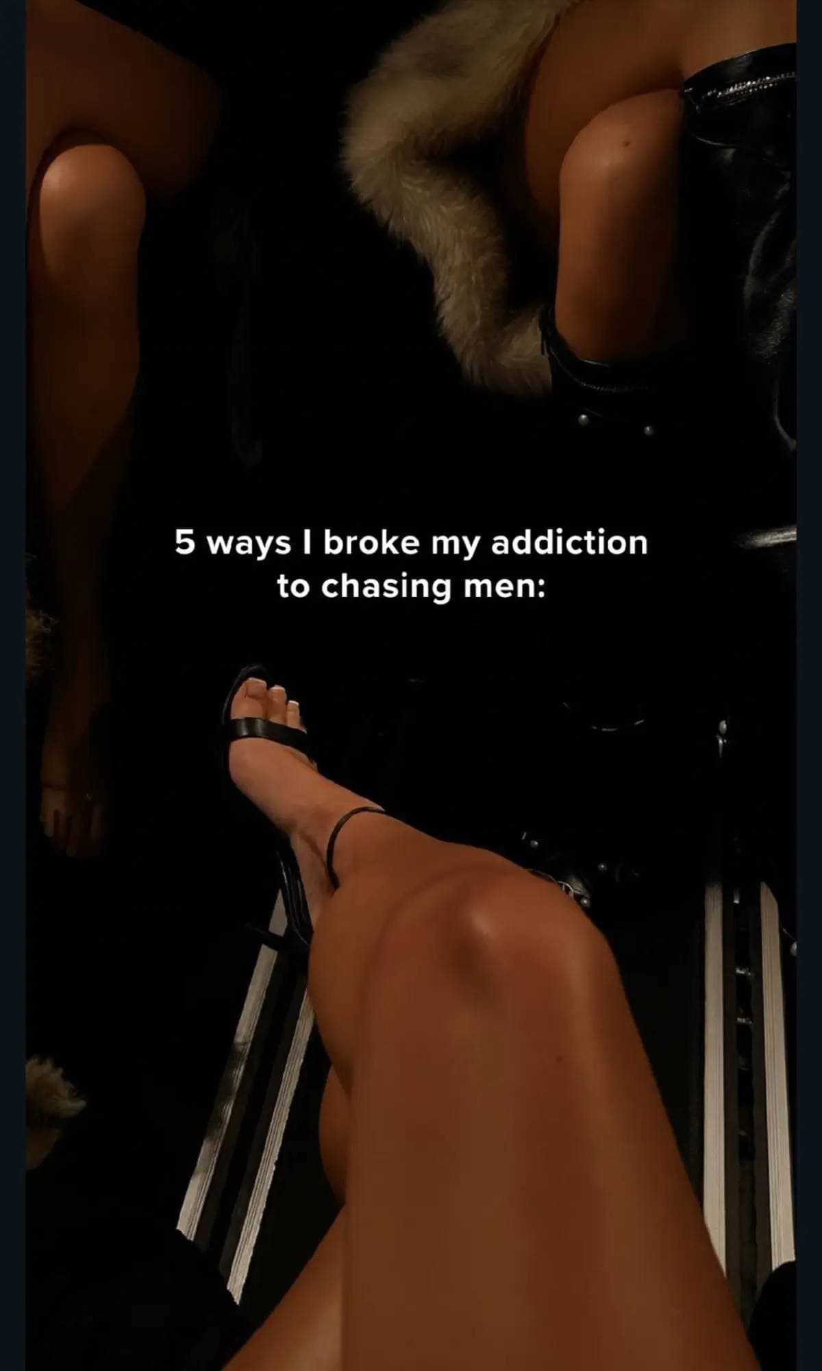 Slide 1: 5 ways I broke my addiction
to chasing men: