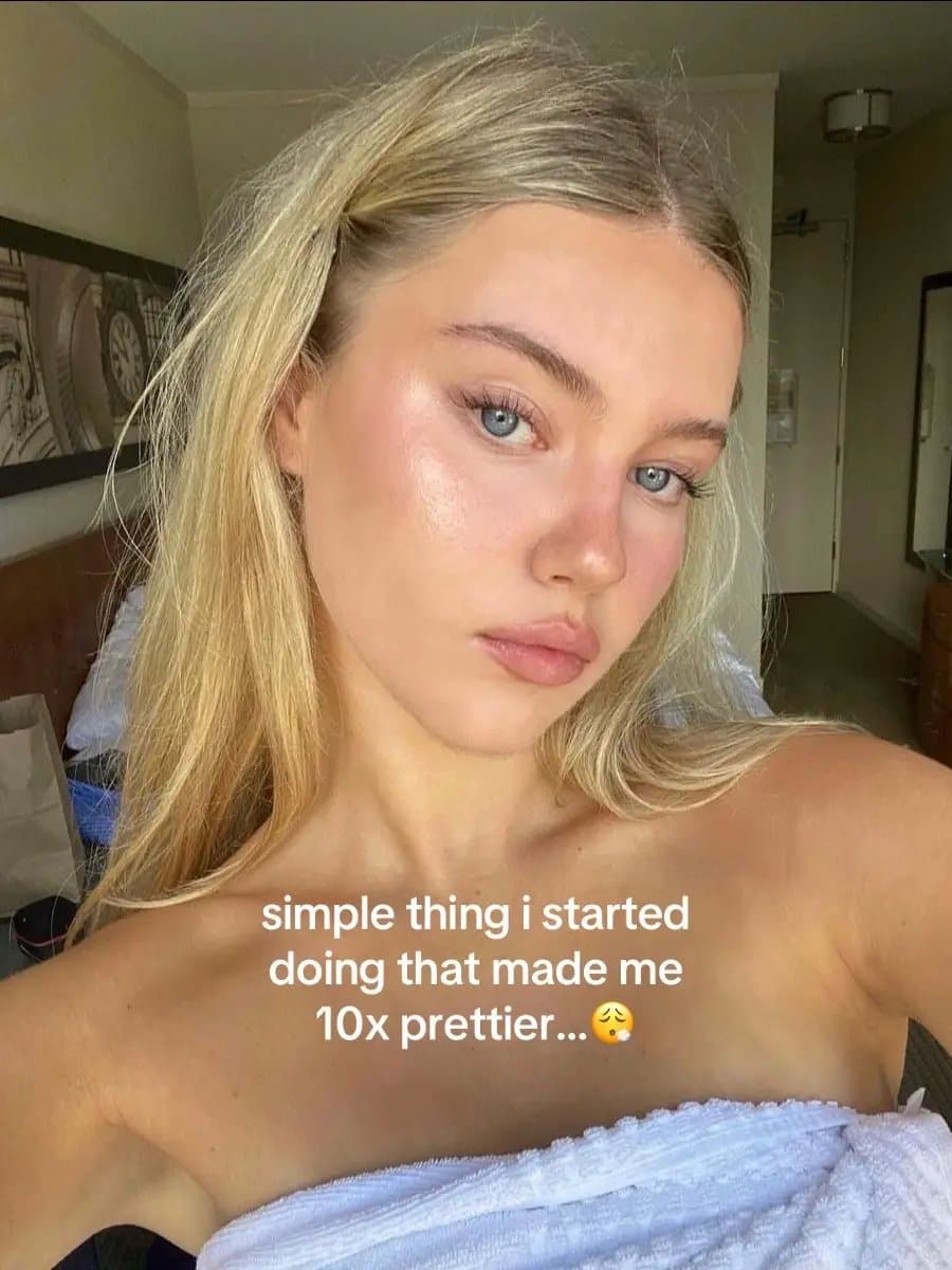 Slide 1: simple thing i started doing that made me 10x prettier...😮‍💨