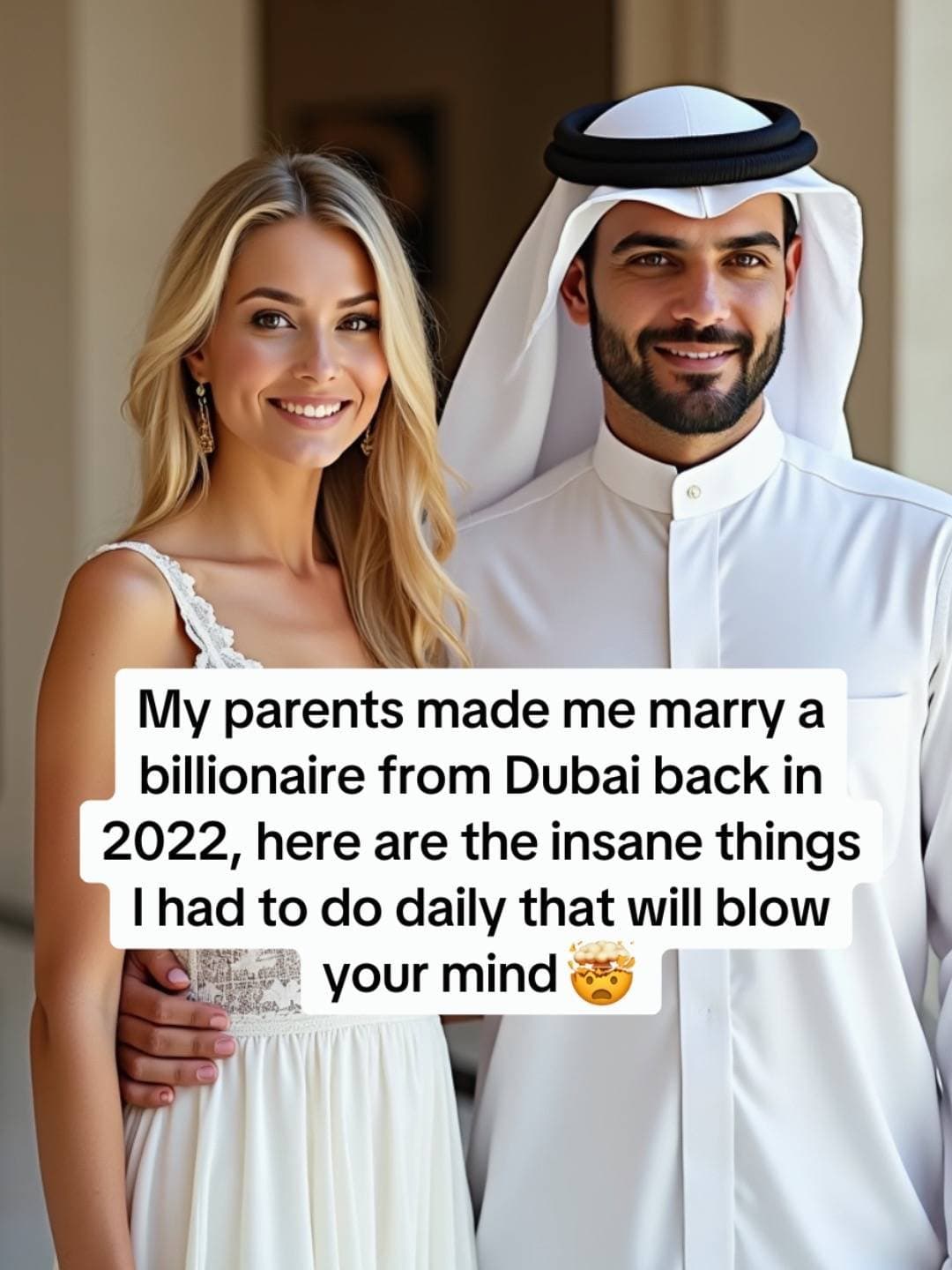 Slide 1: My parents made me marry a
billionaire from Dubai back in
2022, here are the insane things
I had to do daily that will blow
your mind 🤯