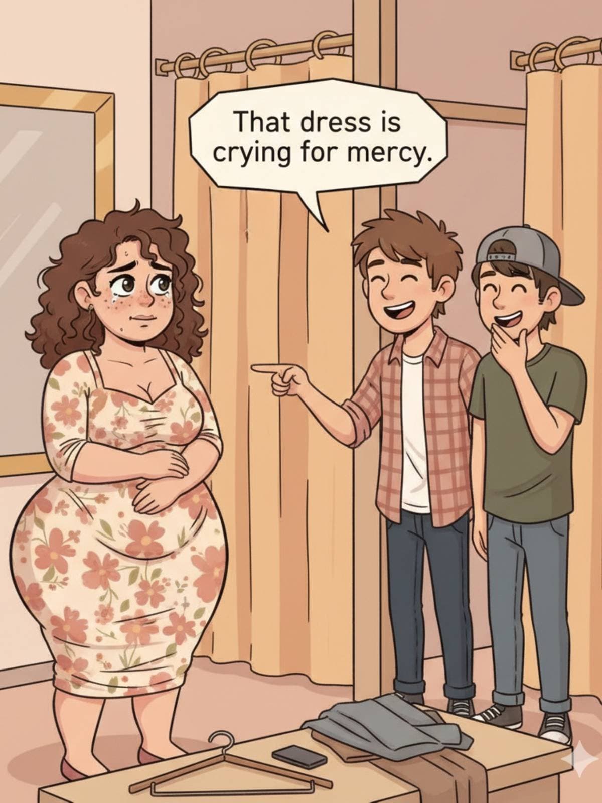 Slide 1: That dress is 
crying for mercy.