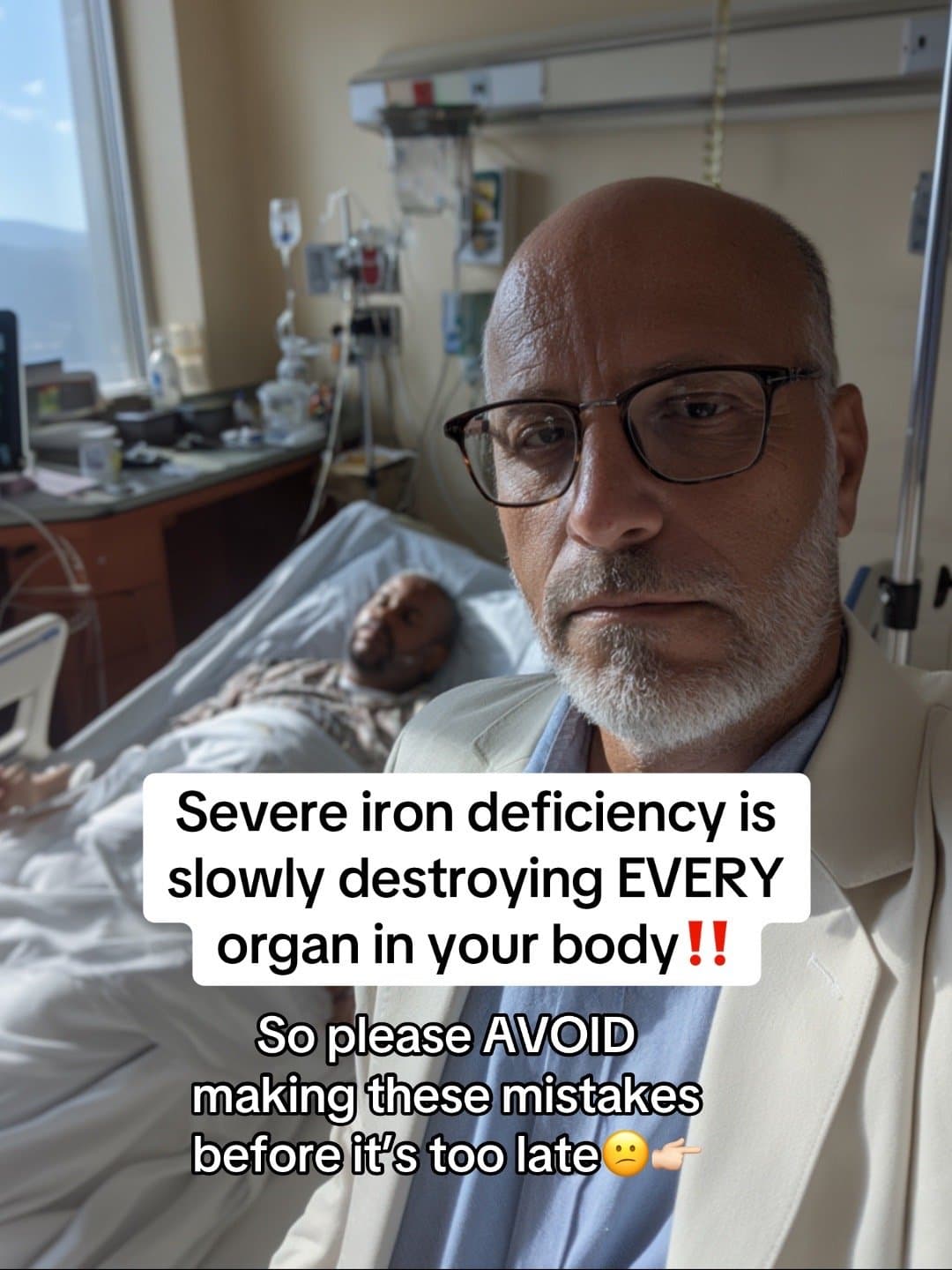 Slide 1: Severe iron deficiency is
slowly destroying EVERY
organ in your body ‼️

So please AVOID
making these mistakes
before it's too late 😕👉🏻
