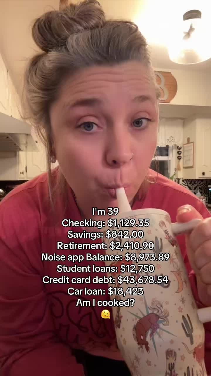 I'm 39
Checking: $1,129.35
Savings: $842.00
Retirement: $2,410.90
Noise app Bala…