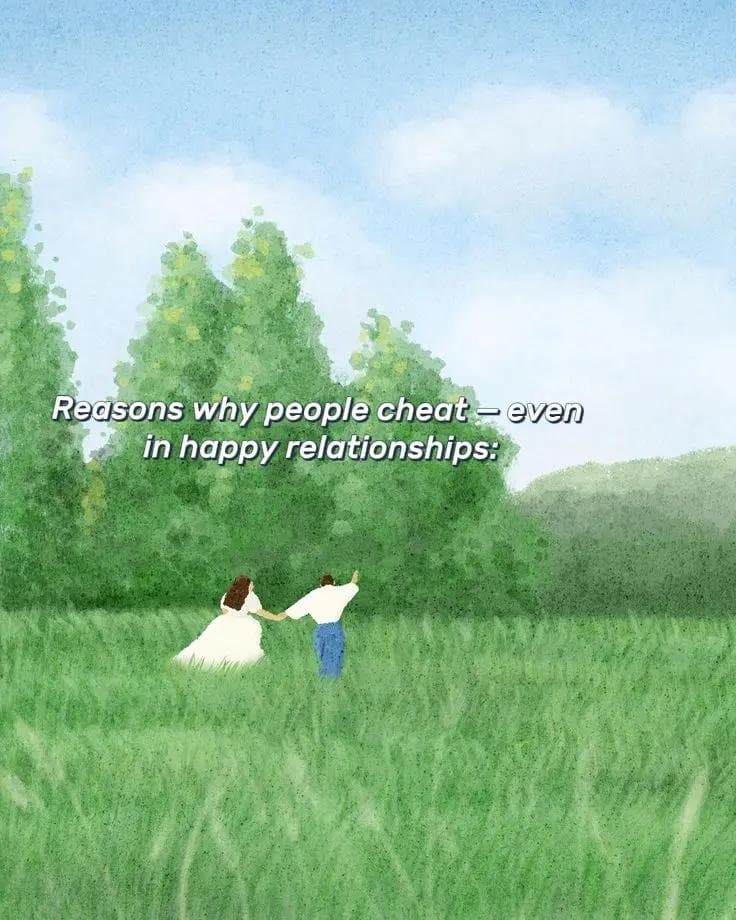 Slide 1: Reasons why people cheat—even
in happy relationships: