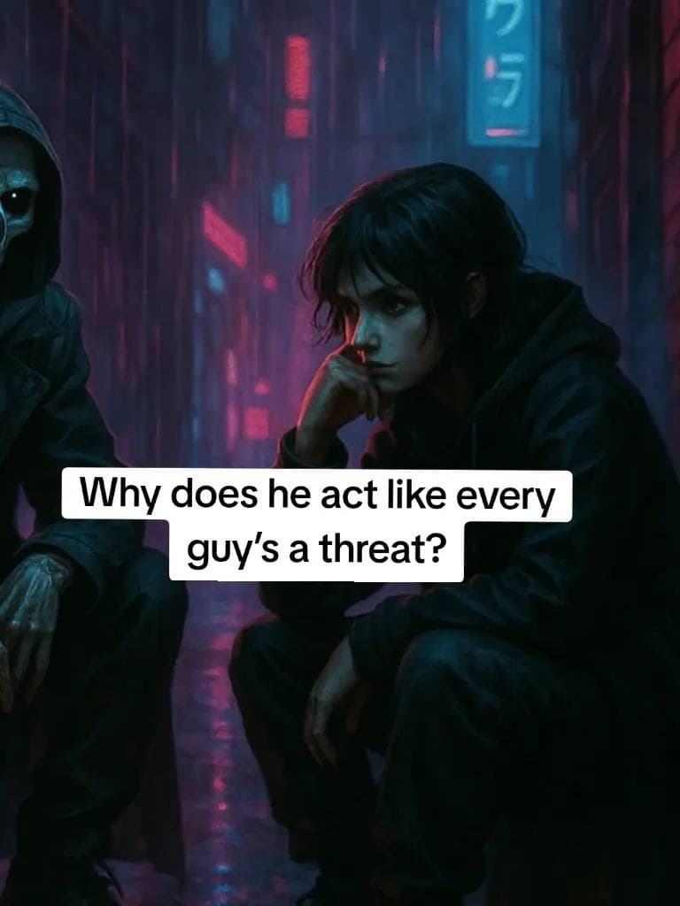 Slide 1: Why does he act like every
guy's a threat?