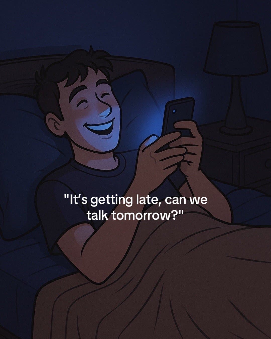 Slide 1: "It's getting late, can we
talk tomorrow?"