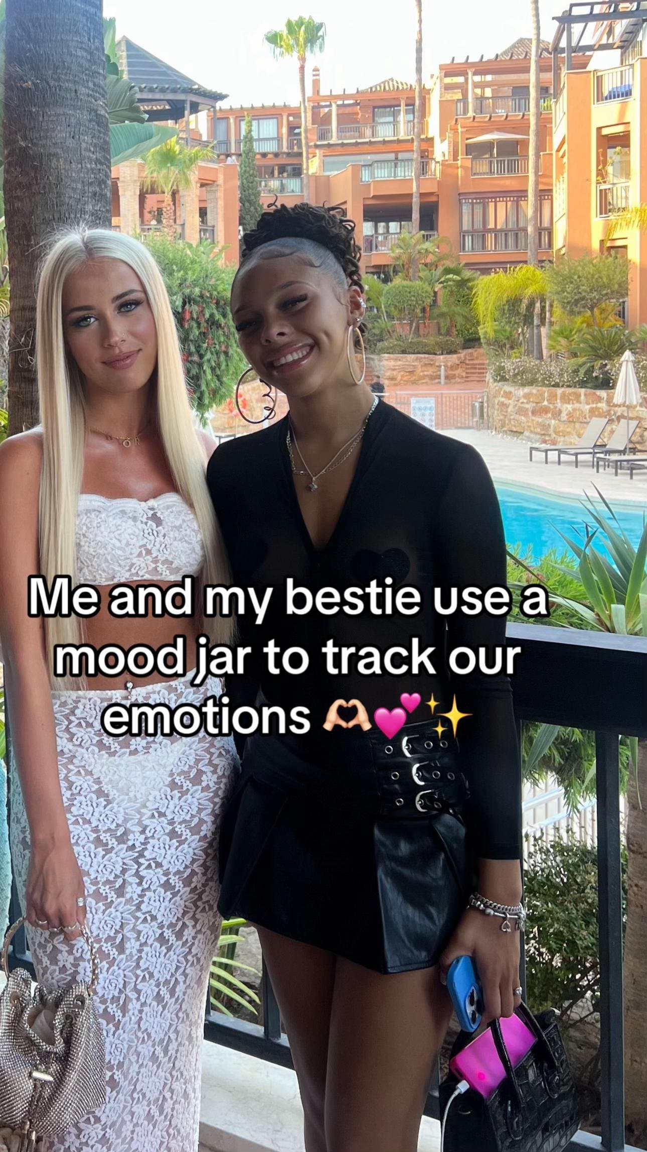 Slide 1: Me and my bestie use a
mood jar to track our
emotions🫶🏻💕✨