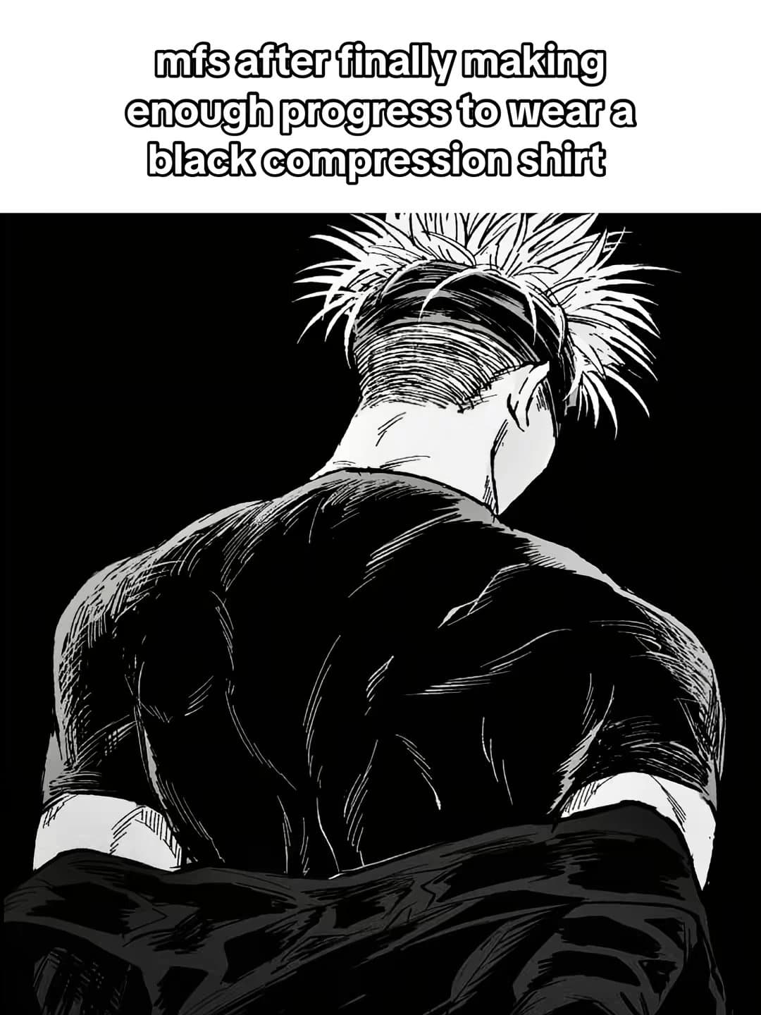 Slide 1: mfs after finally making
enough progress to wear a
black compression shirt