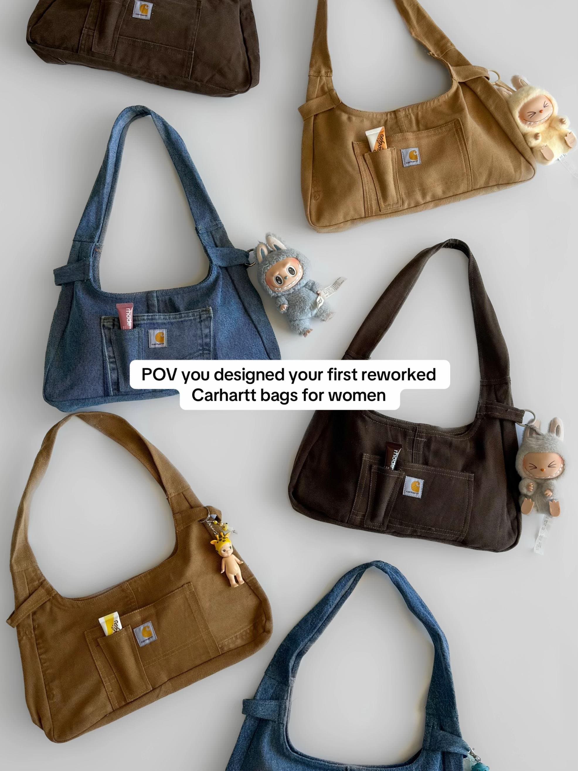 Slide 1: POV you designed your first reworked
Carhartt bags for women