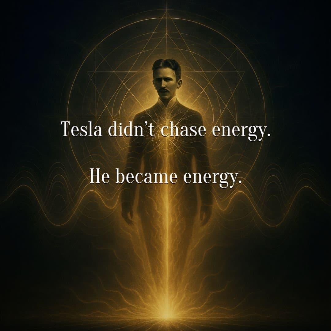 Tesla didn't chase energy.
He became energy.