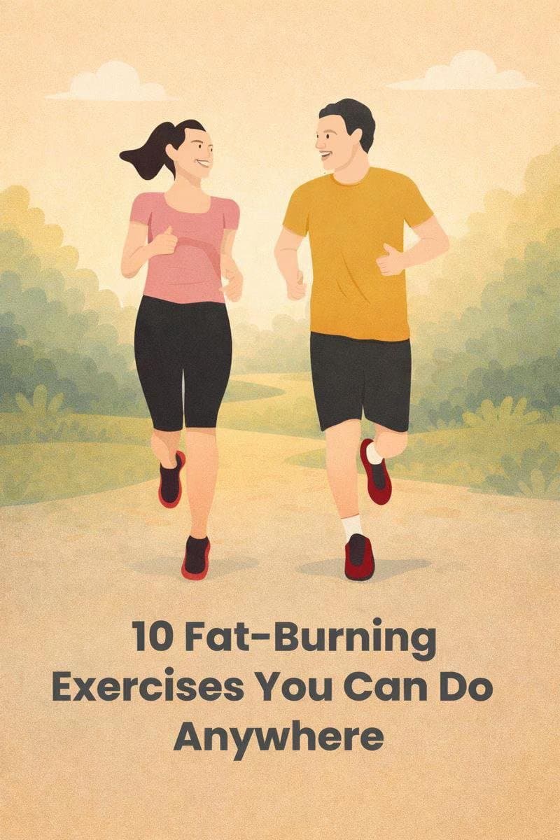 Slide 1: 10 Fat-Burning
Exercises You Can Do
Anywhere