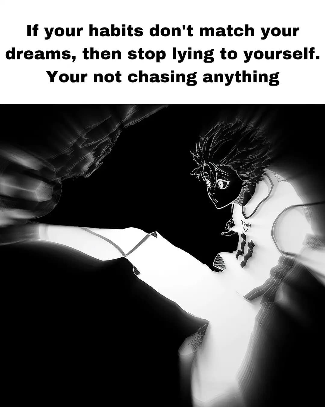Slide 1: If your habits don't match your
dreams, then stop lying to yourself.
Your not chasing anything