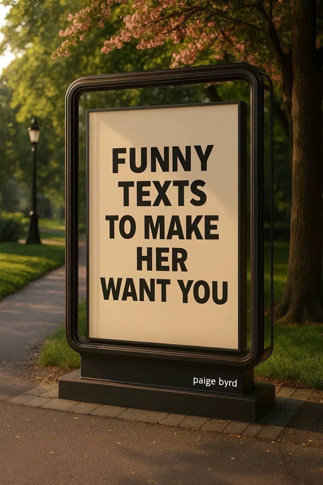 FUNNY
TEXTS
TO MAKE
HER
WANT YOU

           paige byrd