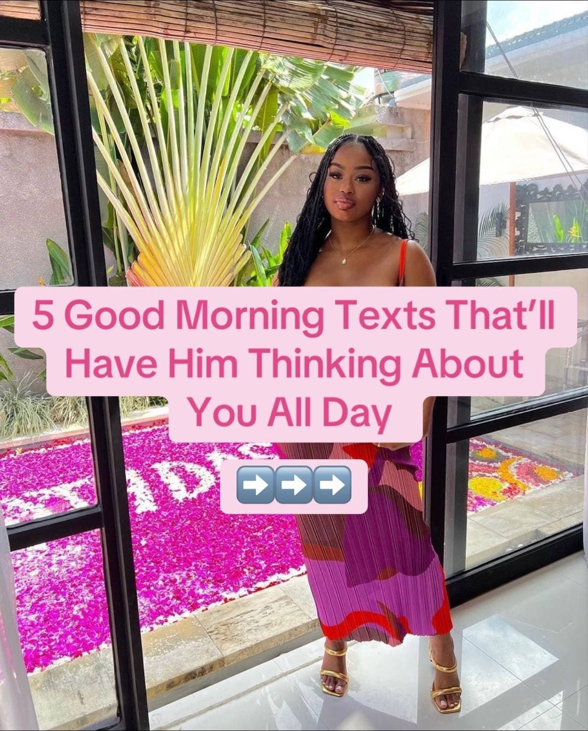 Slide 1: 5 Good Morning Texts That'll
Have Him Thinking About
You All Day

➡️➡️➡️