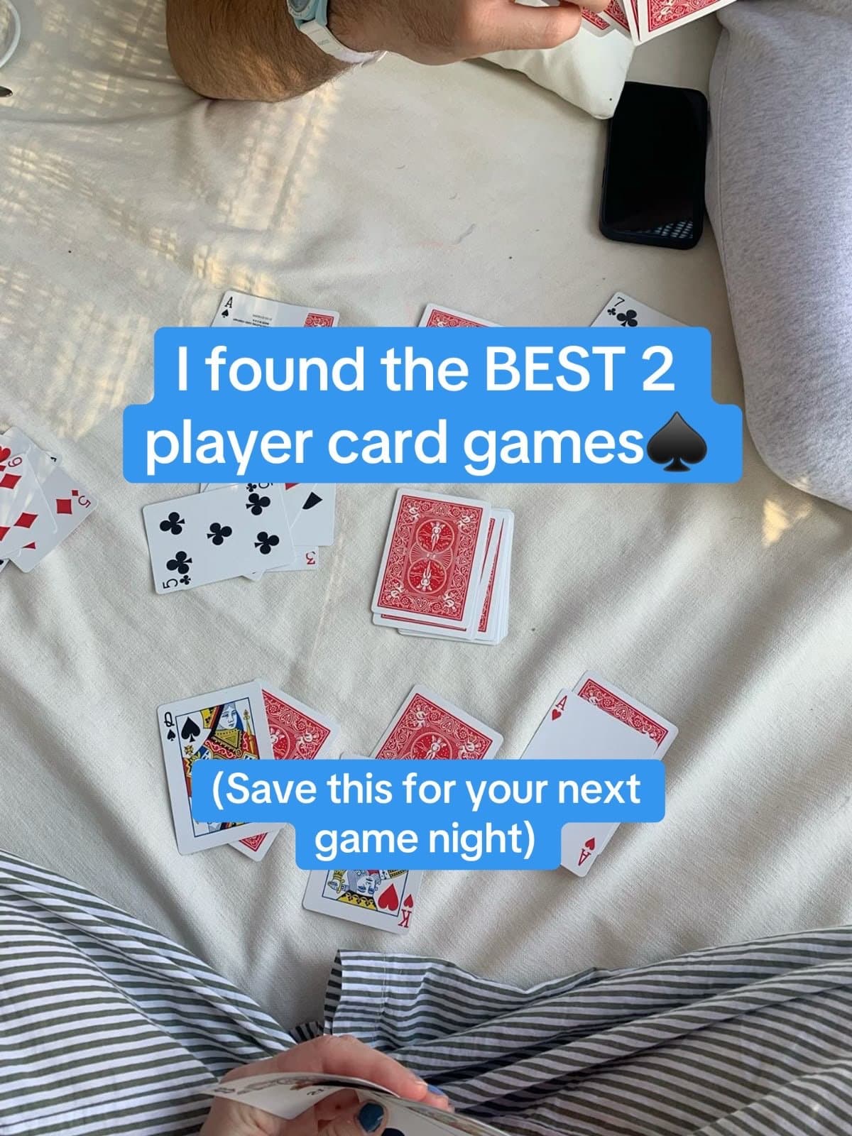 Slide 1: I found the BEST 2
player card games ♠️
(Save this for your next
game night)