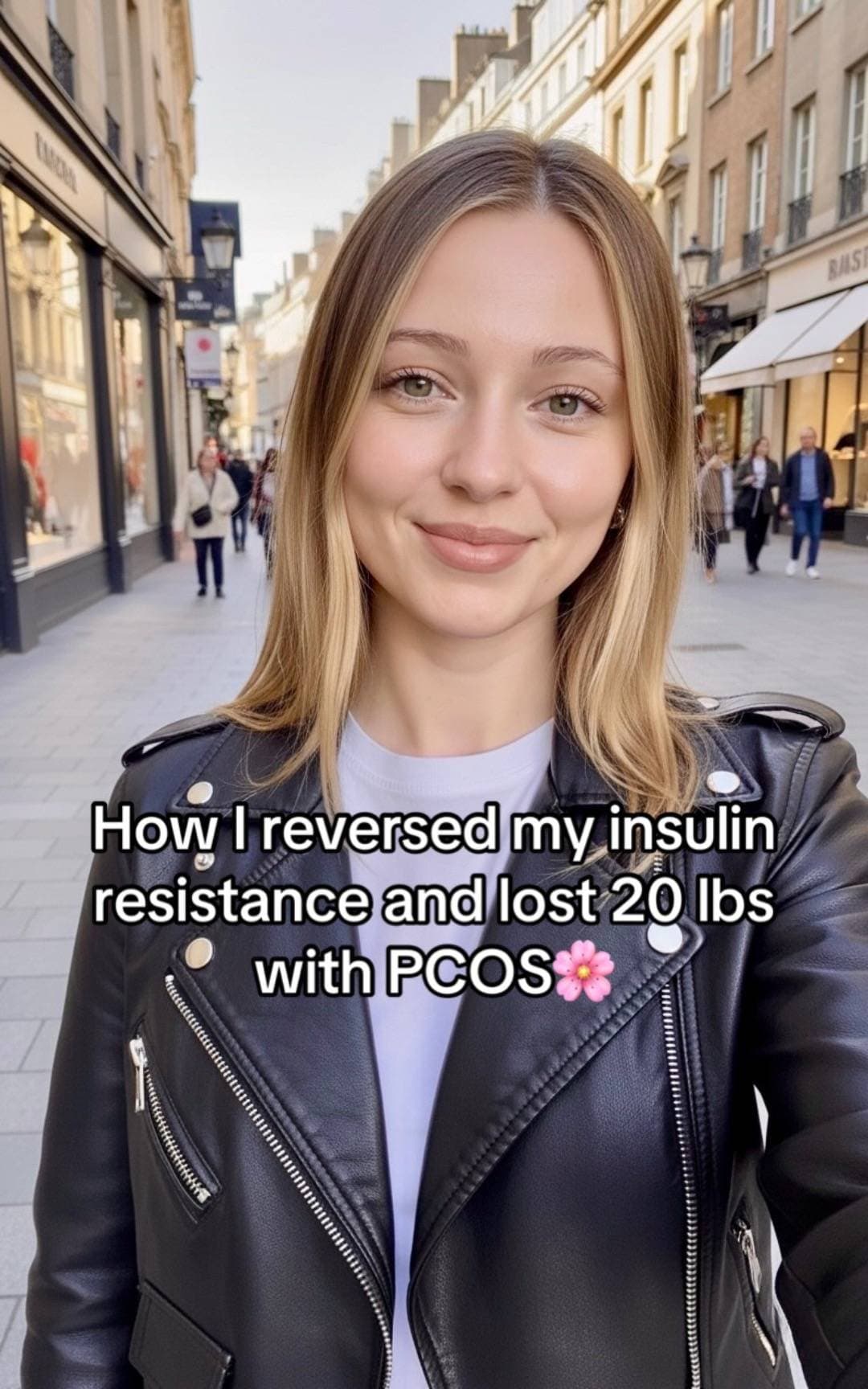 Slide 1: How I reversed my insulin
resistance and lost 20 lbs
with PCOS🌸
