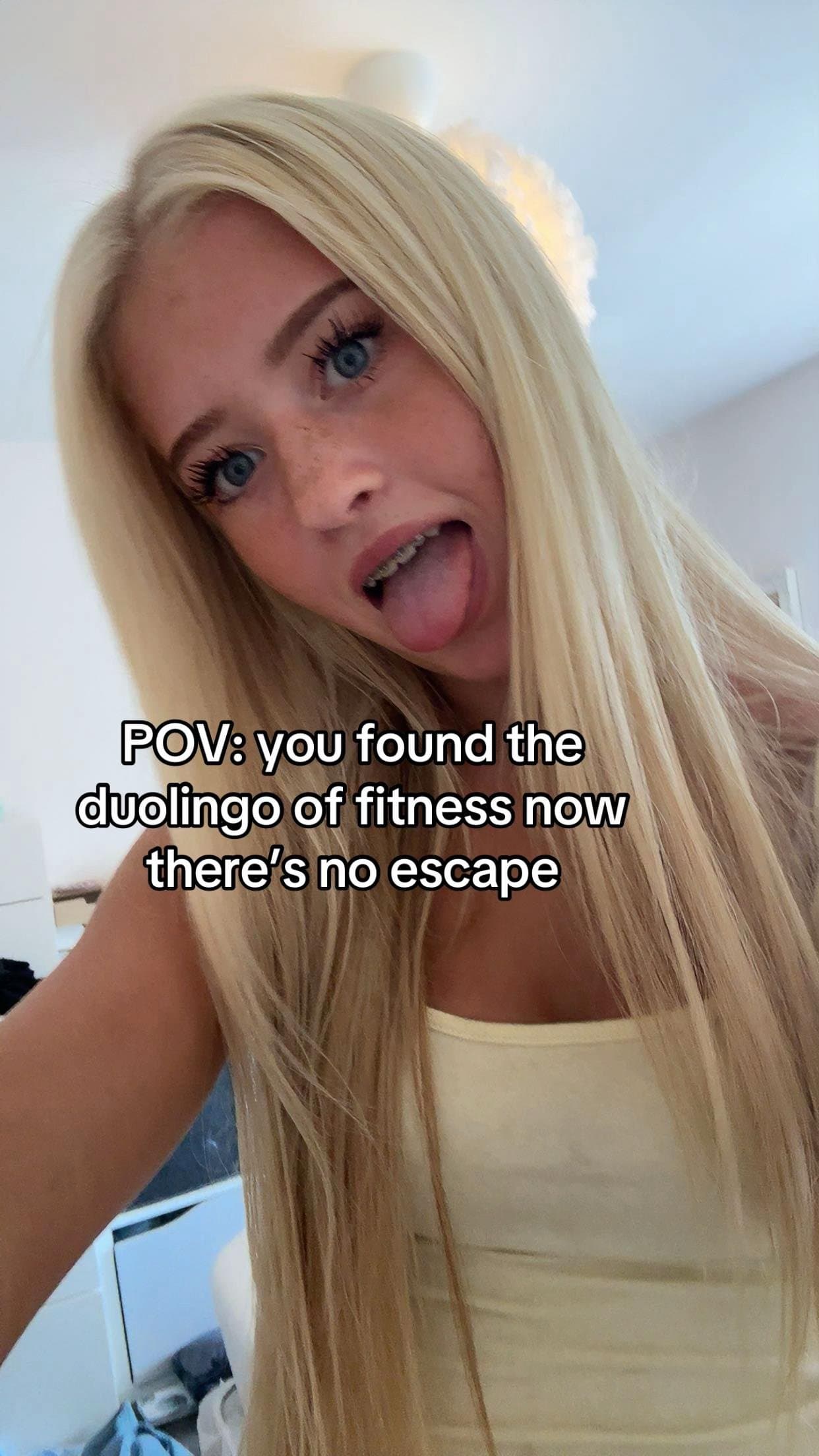 Slide 1: POV: you found the
duolingo of fitness now
there's no escape