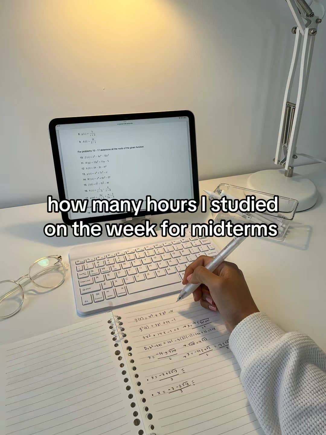 Slide 1: how many hours I studied on the week for midterms