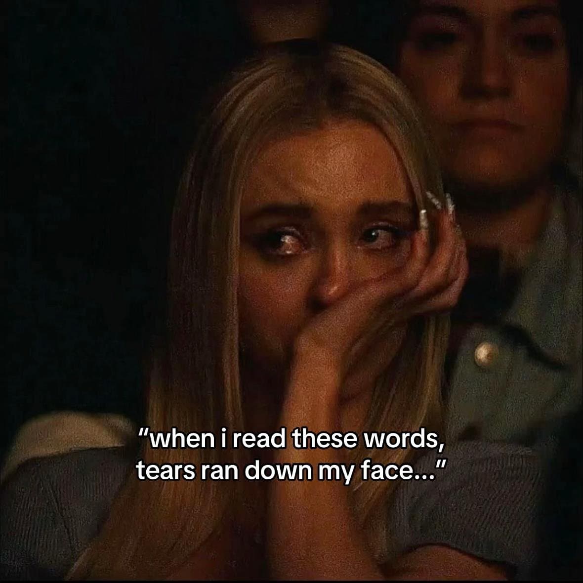 "when i read these words,
tears ran down my face..."