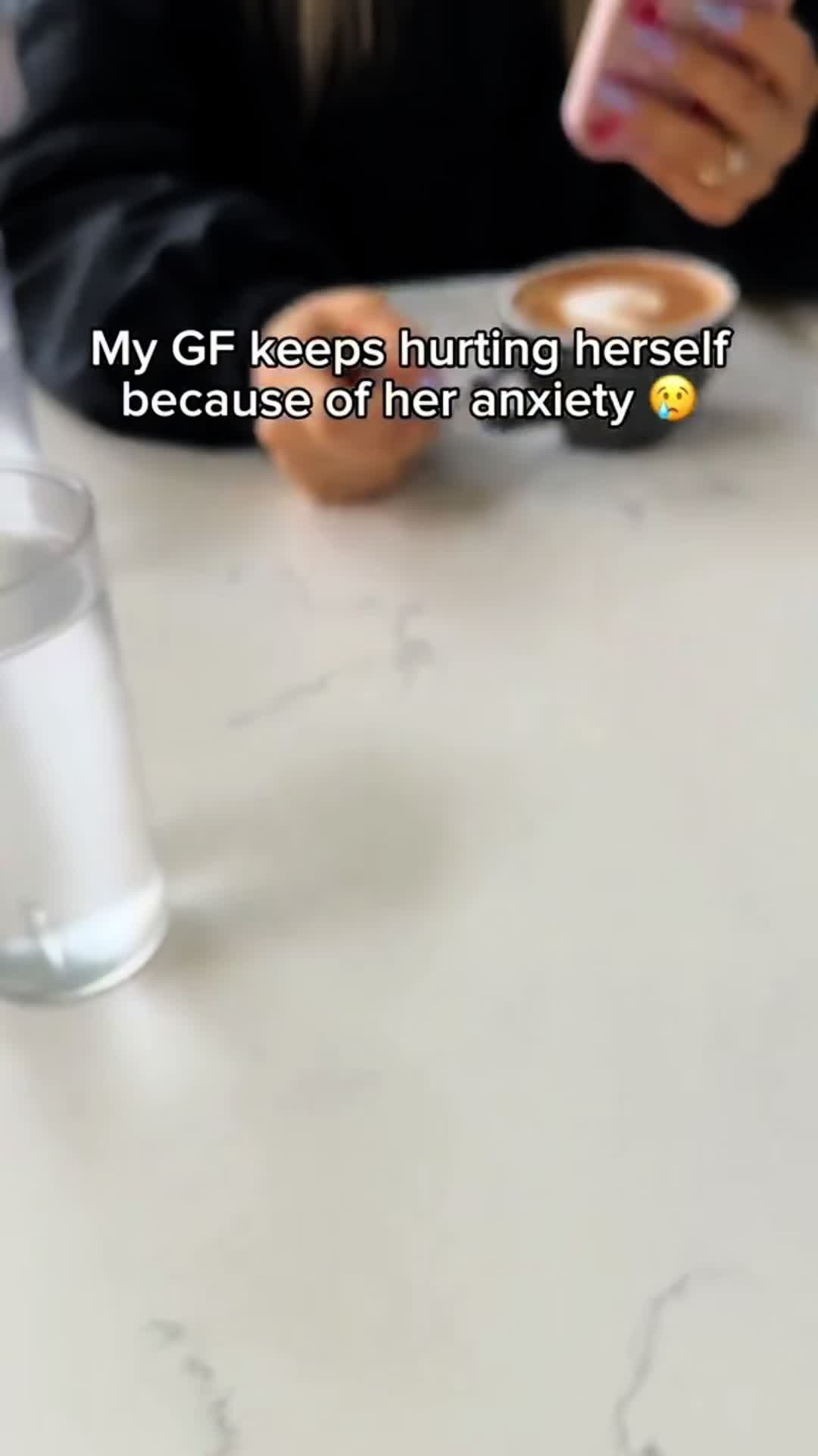 My GF keeps hurting herself 
because of her anxiety 😢

So I got her a teddy tha…