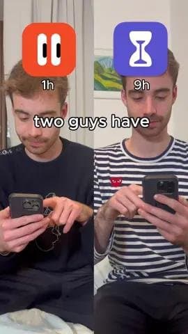 two guys have
a different screen time

uses apple
screen time limit

when he
hit…