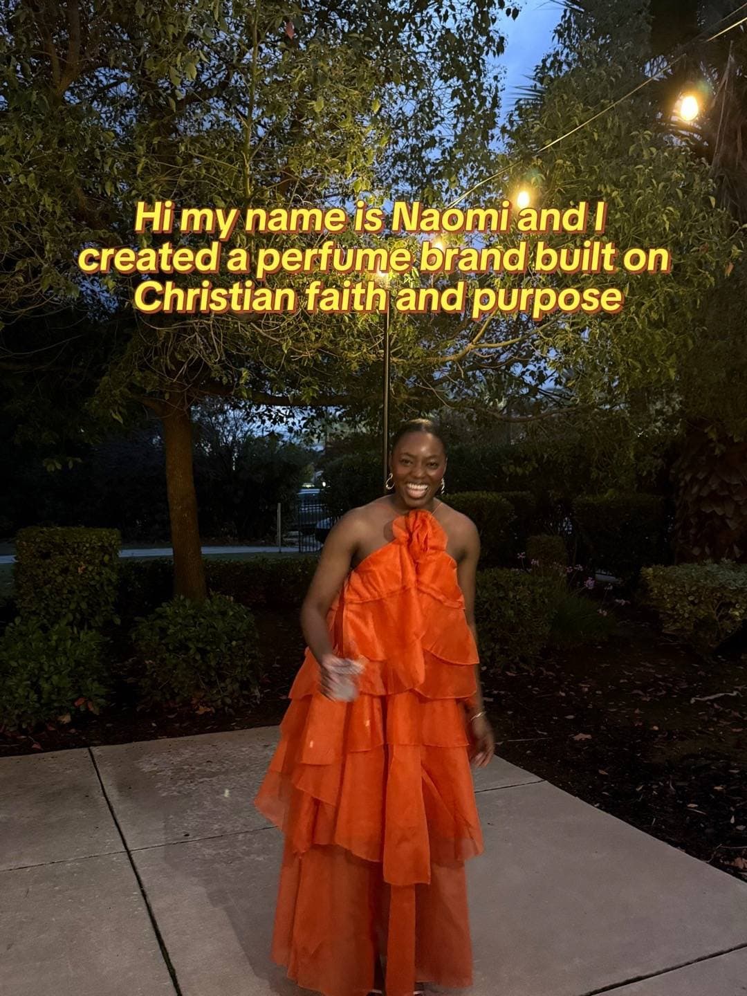 Slide 1: Hi my name is Naomi and I
created a perfume brand built on
Christian faith and purpose