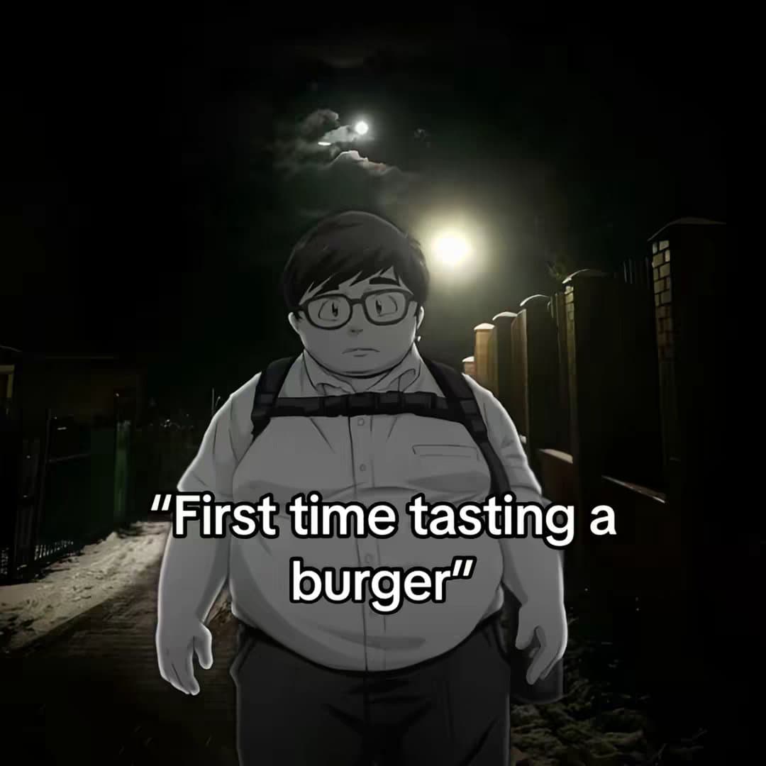 Slide 1: "First time tasting a
burger"