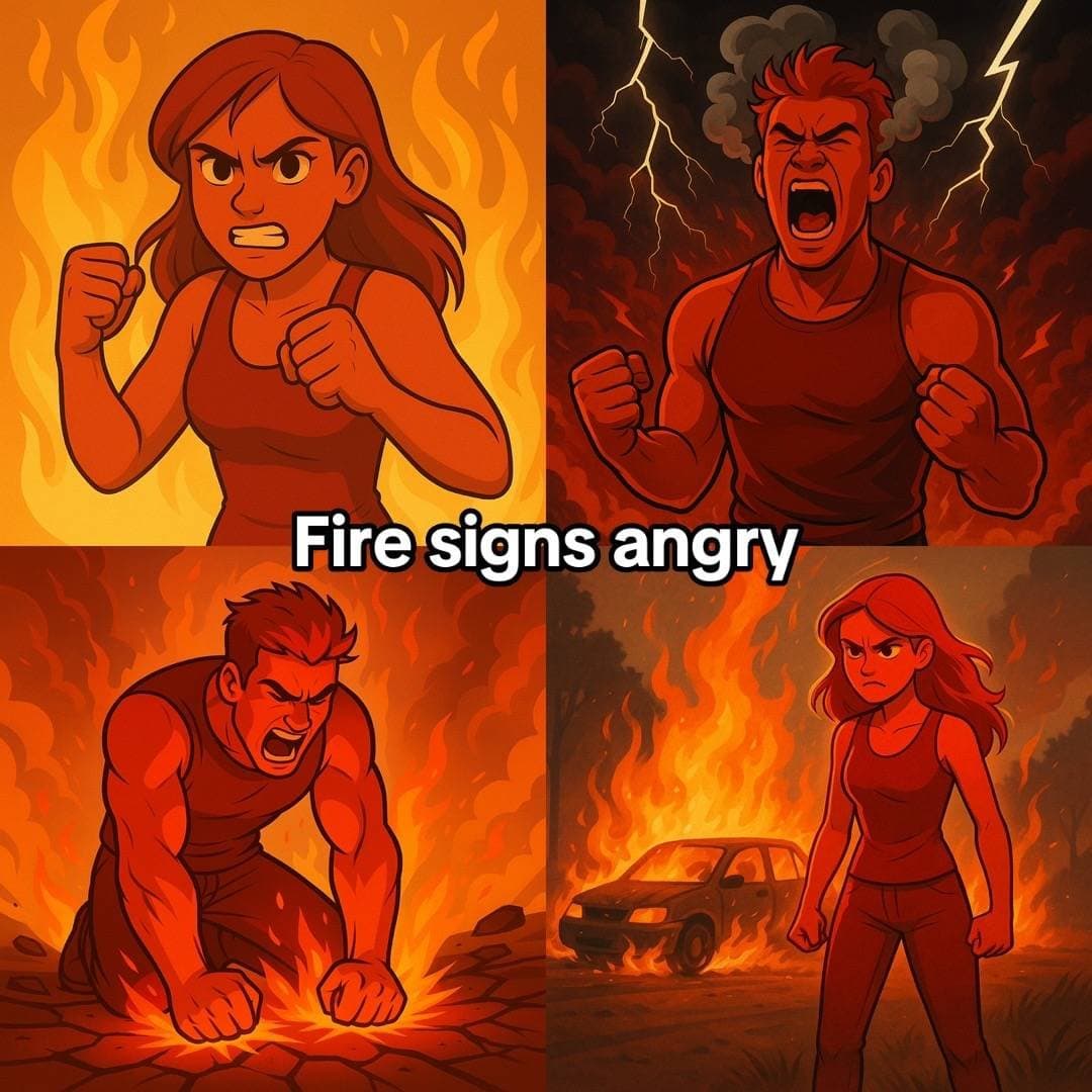 Slide 1: Fire signs angry
