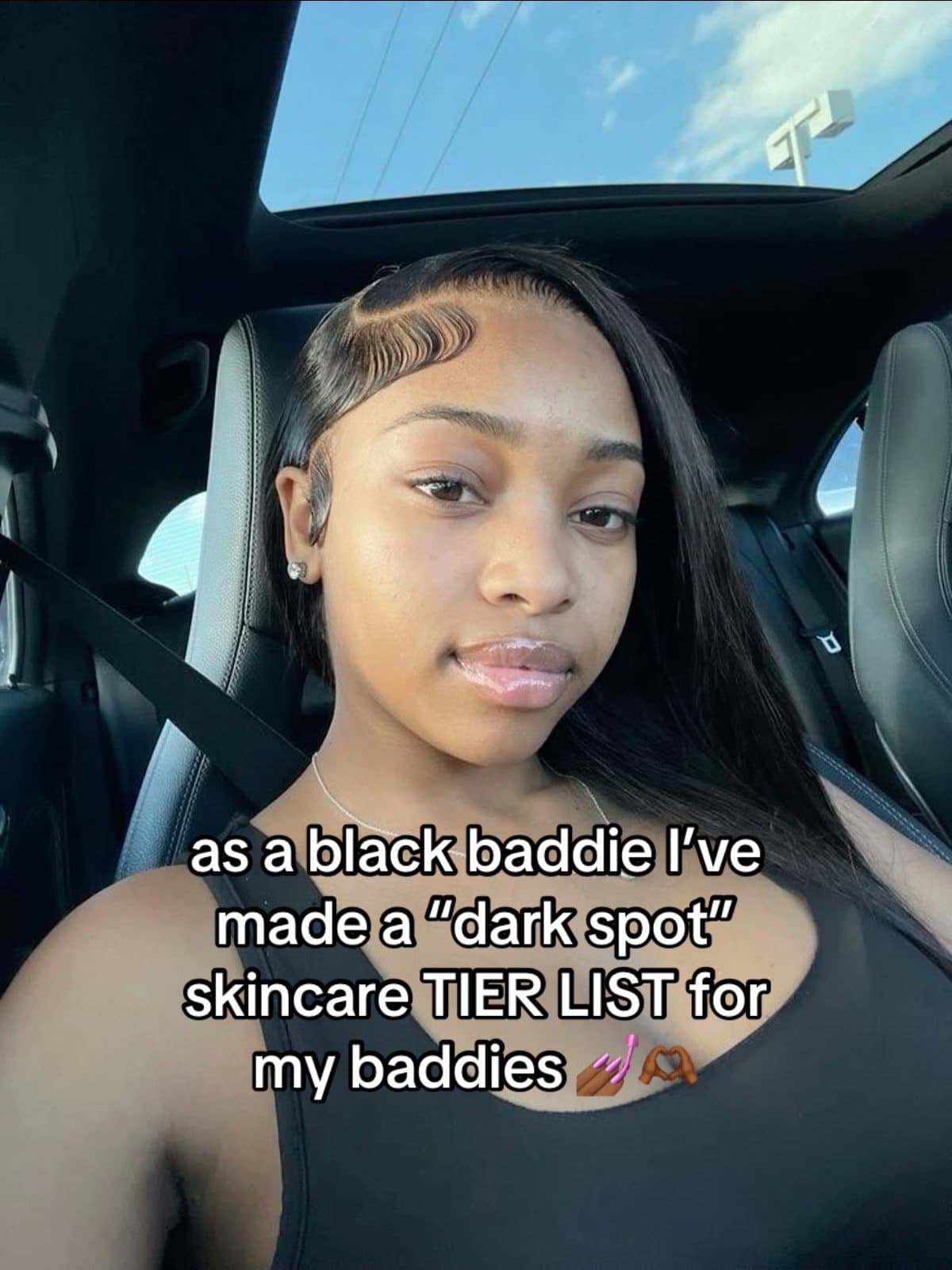 Slide 1: as a black baddie i’ve
made a “dark spot”
skincare TIER LIST for
my baddies 💅🏾🫶🏾