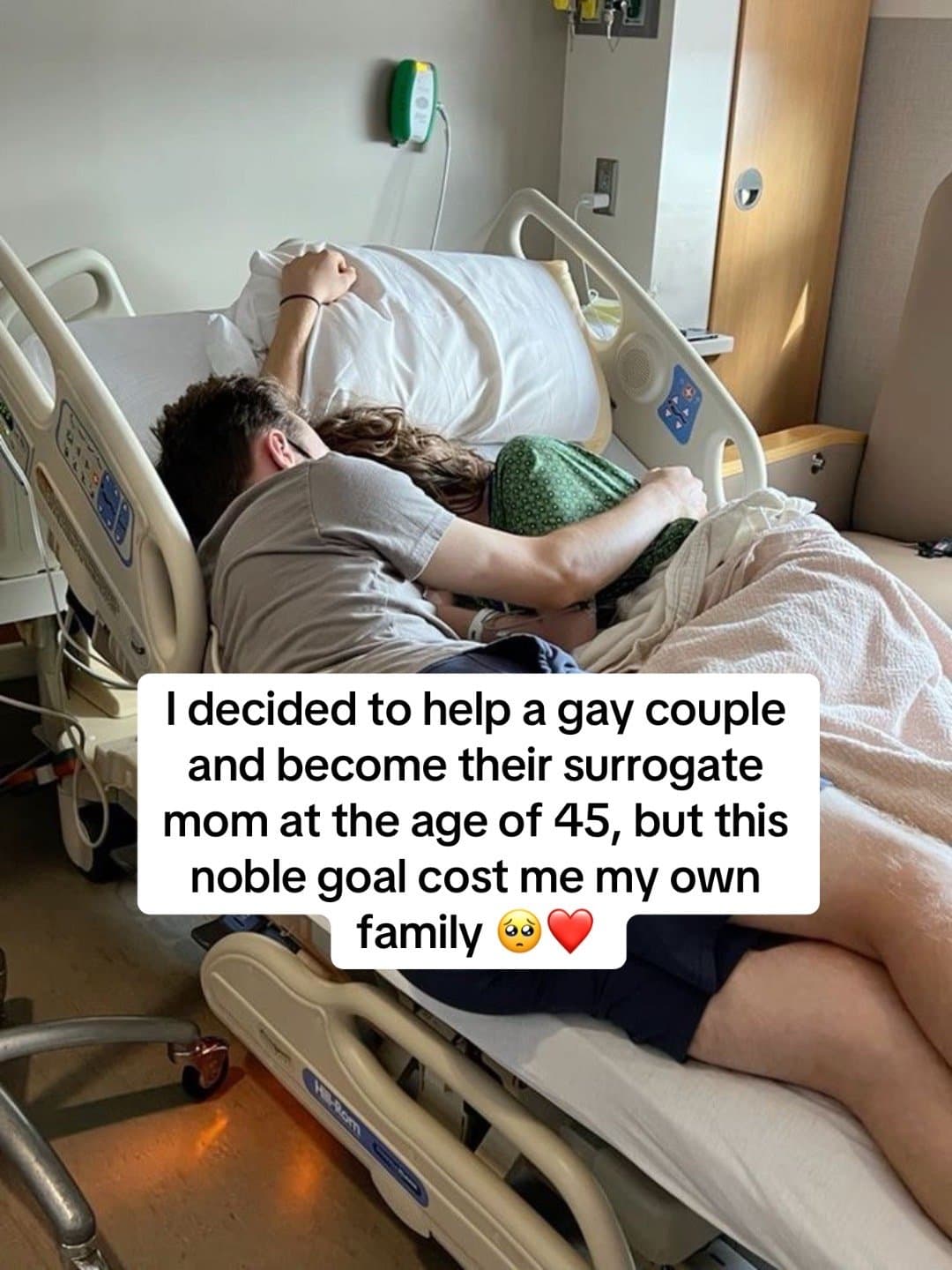 Slide 1: I decided to help a gay couple
and become their surrogate
mom at the age of 45, but this
noble goal cost me my own
family 🥹❤️