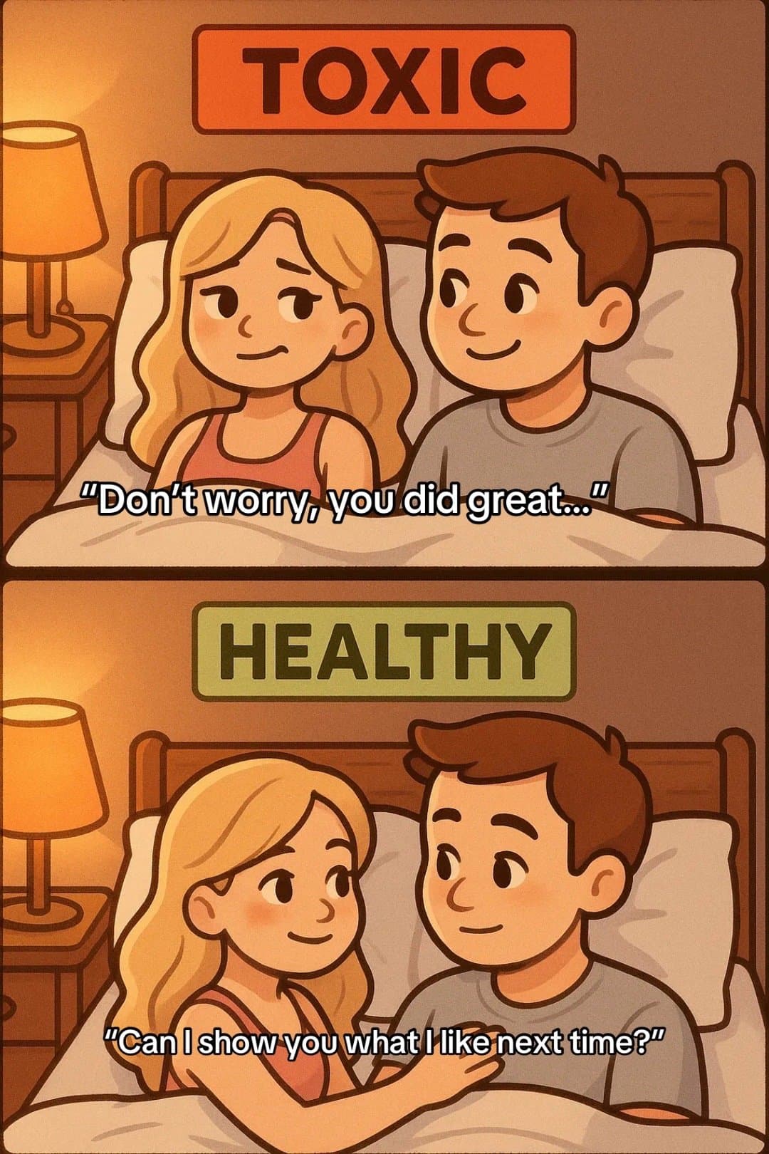 TOXIC
"Don't worry, you did great..."
HEALTHY
"Can I show you what I like next t…