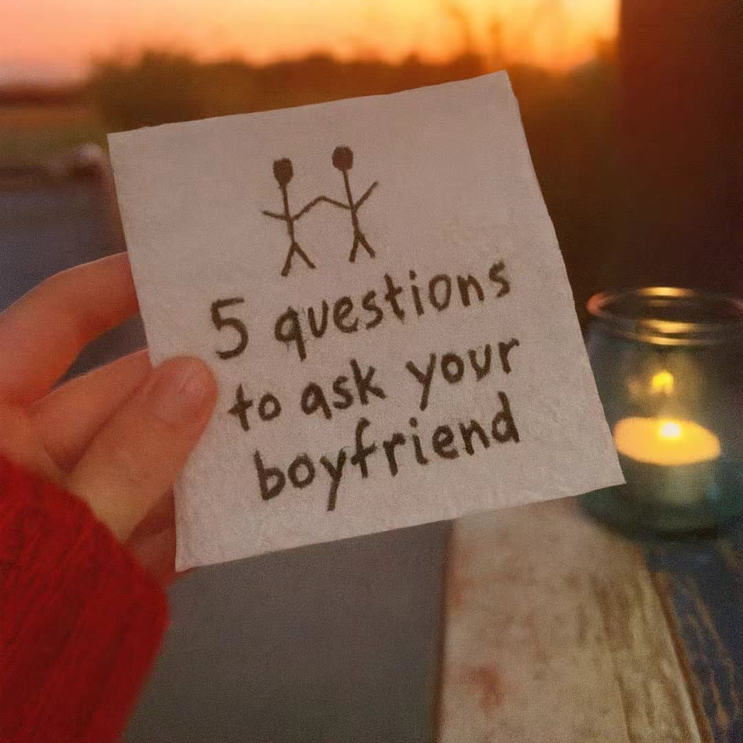 Slide 1: 5 questions
to ask your
boyfriend
