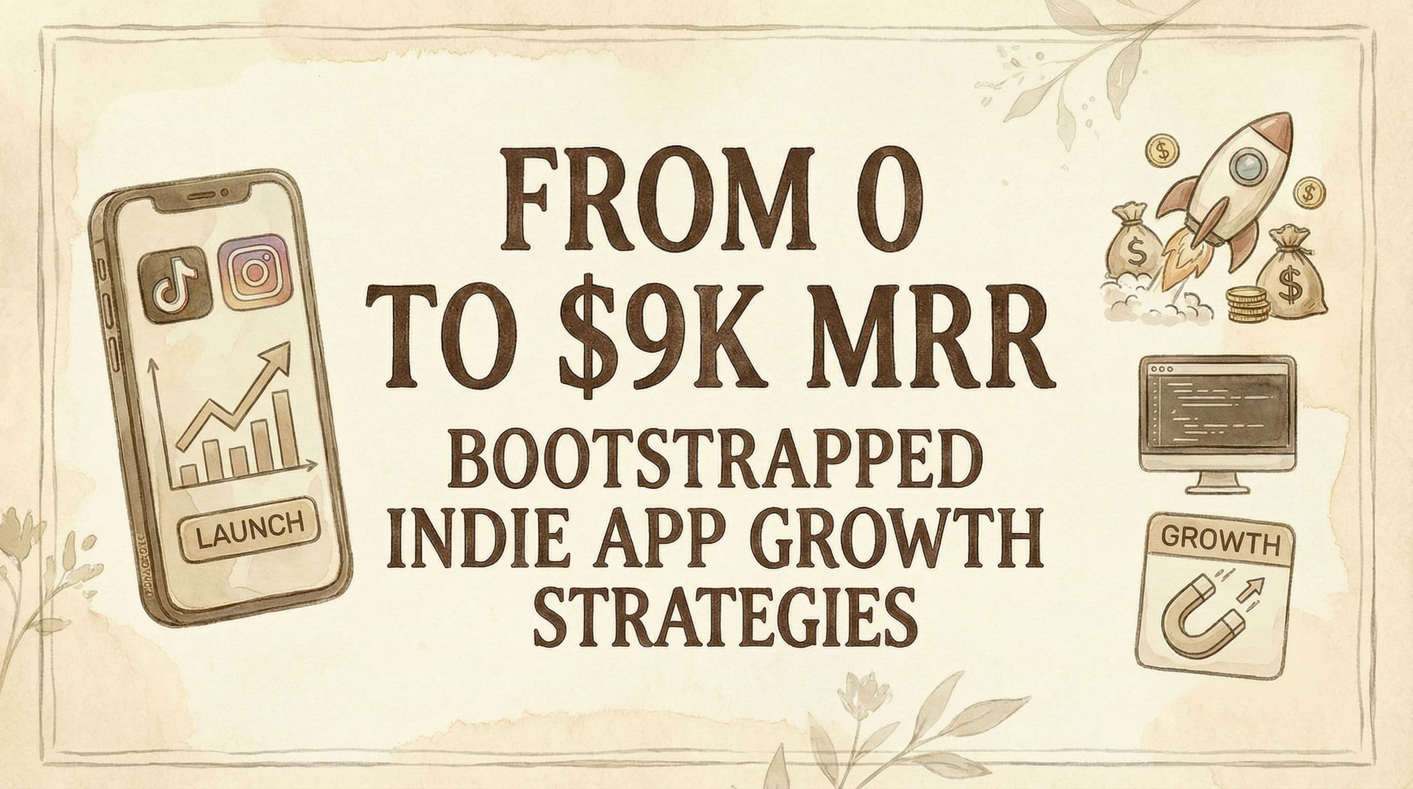 From 0 to $9K MRR - Bootstrapped Indie App Growth Strategies